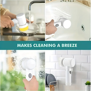 Electric Spin Cleaning Brush,USB Rechargeable Handheld Kitch Cleaner Coldless Rotary Brush, Power Brush Bathroom Rechargeable Brush, Automatic Rotary Power Cleaning Brush For Cleaning