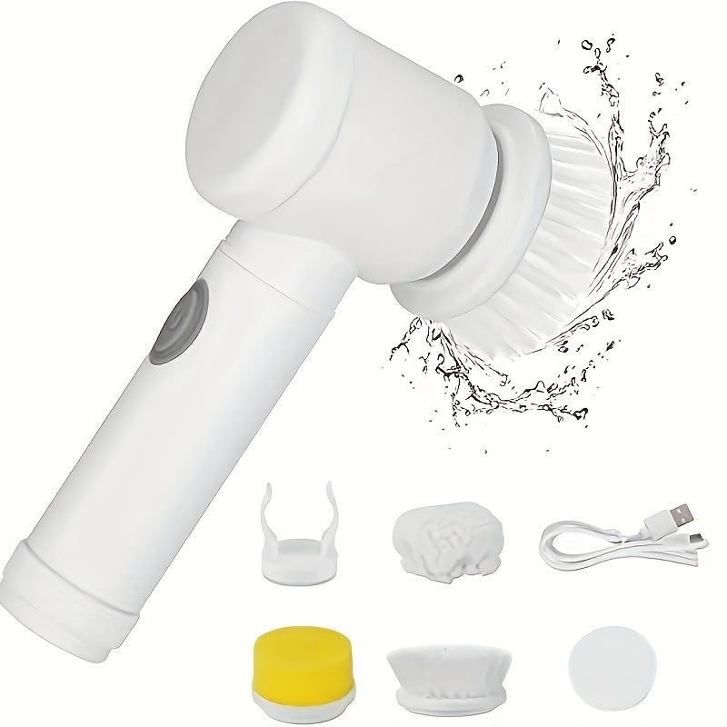 Electric Spin Cleaning Brush,USB Rechargeable Handheld Kitch Cleaner Coldless Rotary Brush, Power Brush Bathroom Rechargeable Brush, Automatic Rotary Power Cleaning Brush For Cleaning